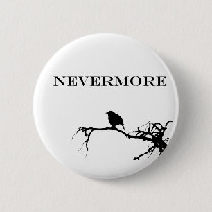 Macaron Rond 5 Cm Plus de poème Raven Edgar Allan Poe Design
