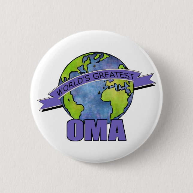 Macaron Rond 5 Cm Plus grand Oma du monde (Devant)