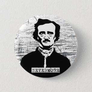 Macaron Rond 5 Cm Plus jamais Edgar Allan Poe