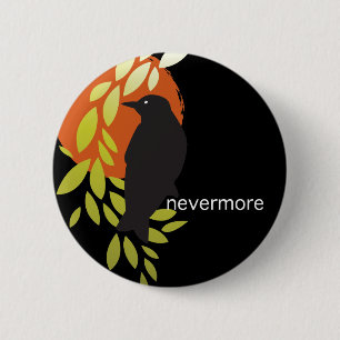 Macaron Rond 5 Cm Plus jamais - Raven et lune par Poe