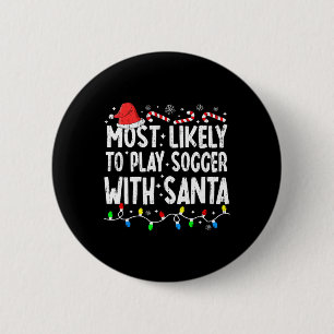 Macaron Rond 5 Cm Plus susceptible de jouer au football avec Santa M