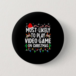 Macaron Rond 5 Cm Plus susceptible de jouer aux jeux vidéo à Noël en