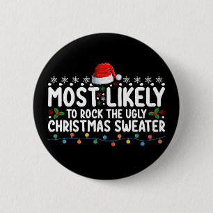 Macaron Rond 5 Cm Plus susceptible de porter le pull de Noël laid