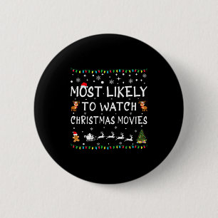Macaron Rond 5 Cm Plus susceptible de regarder des films de Noël en 