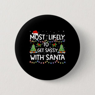 Macaron Rond 5 Cm Plus susceptible d'être avec le Père Noël Joyeux N