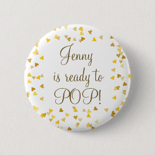 Macaron Rond 5 Cm Plutôt Gold Love Hearts Prêt à Pop Baby shower
