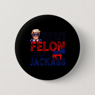 Macaron Rond 5 Cm Plutôt Voter Pour Un Felon Que Pour Un Jack Trump