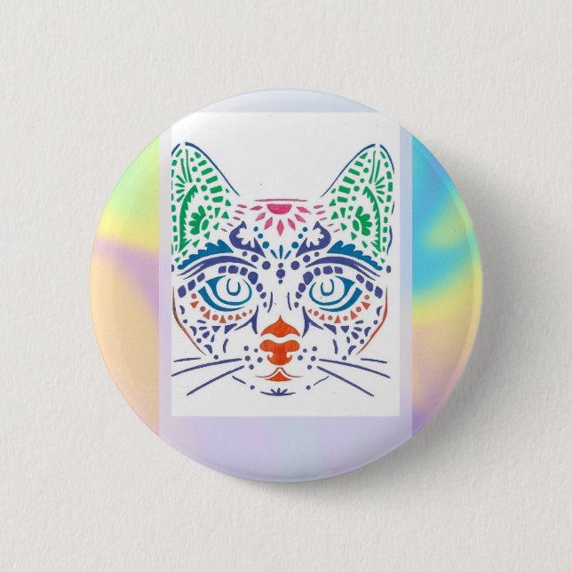 Macaron Rond 5 Cm Pochoirs en carré (Devant)