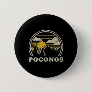 Macaron Rond 5 Cm Poconos Pennsylvanie Pa T Shirt Vintage Randonnée