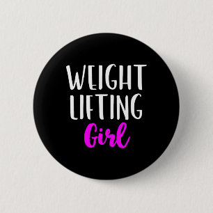 Macaron Rond 5 Cm Poids Girl Women Weightlifter Bodybuilding