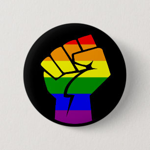 Macaron Rond 5 Cm Poing de LGBT