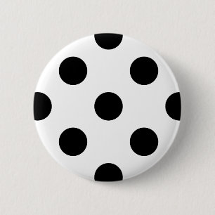 Macaron Rond 5 Cm Point Polka noir et blanc