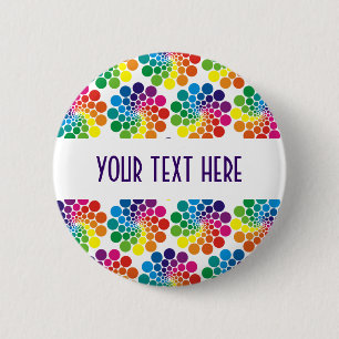 Macaron Rond 5 Cm Points Couleur Cercle Motif + votre dos. & texte