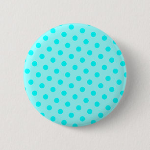 Macaron Rond 5 Cm Points de polka Aqua