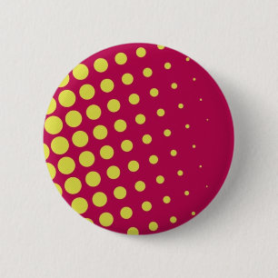 Macaron Rond 5 Cm Points jaunes rétro