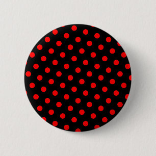 Macaron Rond 5 Cm Points noirs et rouges