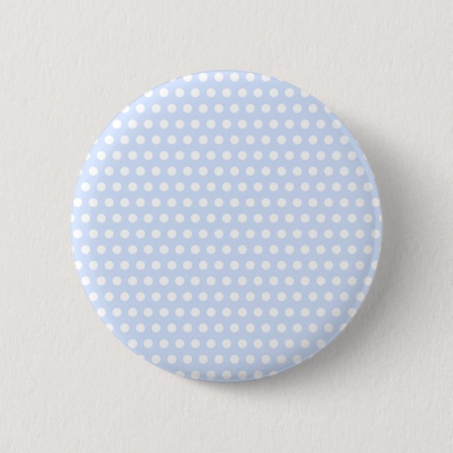 Macaron Rond 5 Cm Pois blancs sur Baby Blue (Devant)