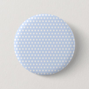 Macaron Rond 5 Cm Pois blancs sur Baby Blue