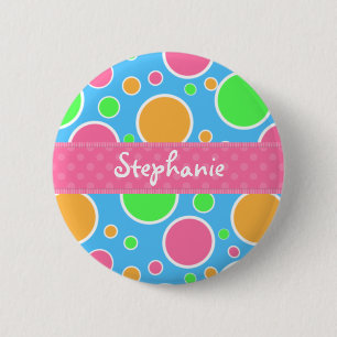 Macaron Rond 5 Cm Pois de sorbet d'arc-en-ciel