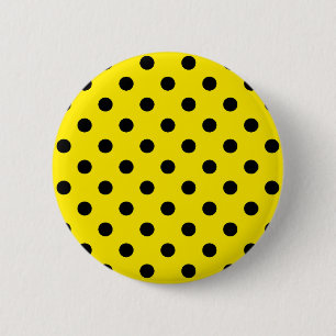 Macaron Rond 5 Cm Pois jaunes et noirs