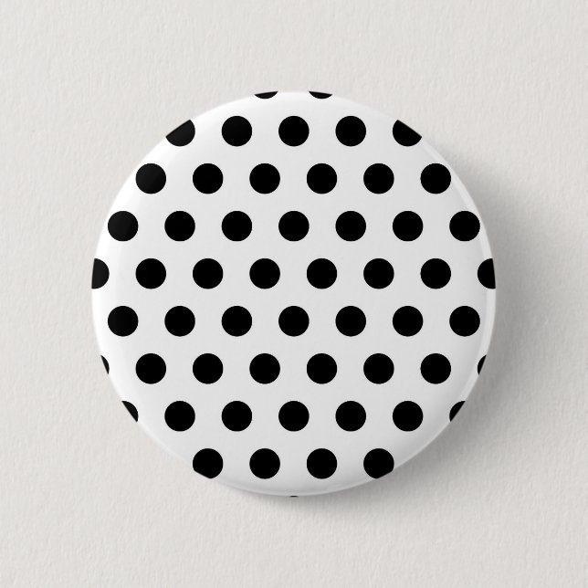 Macaron Rond 5 Cm Pois noirs et blancs personnalisés (Devant)