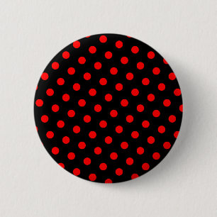 Macaron Rond 5 Cm Pois noirs et rouges