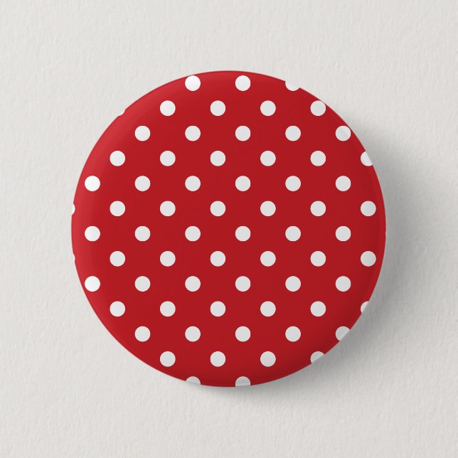 Macaron Rond 5 Cm Pois rouge et blanc (Devant)