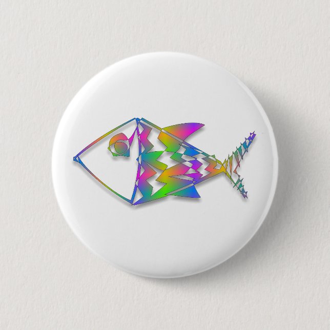 Macaron Rond 5 Cm Poisson Abstrait (Devant)