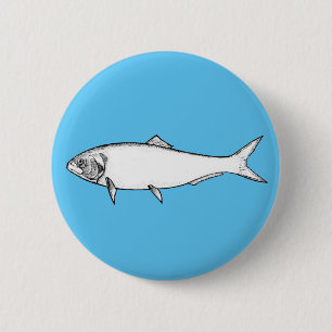 Macaron Rond 5 Cm Poisson blanc