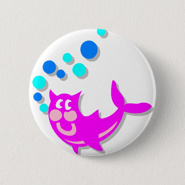 Macaron Rond 5 Cm Poisson-chat (Devant)