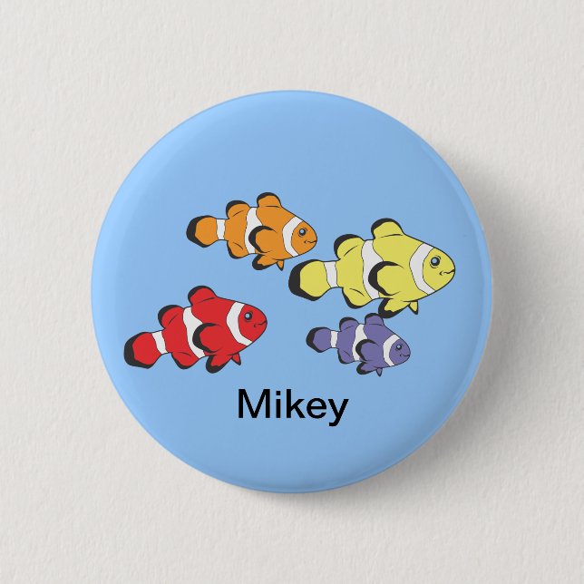Macaron Rond 5 Cm Poisson coloré (Devant)