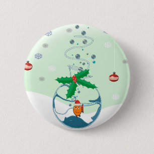 Macaron Rond 5 Cm Poisson de Noël