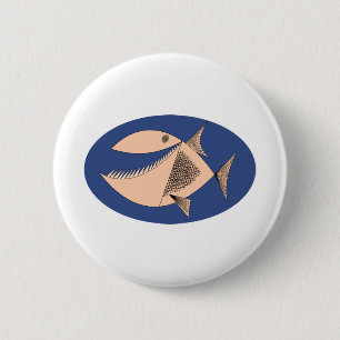 Macaron Rond 5 Cm Poisson Piranha