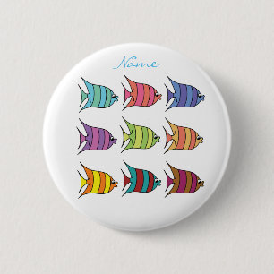 Macaron Rond 5 Cm Poisson tropical multicolore Thunder_Cove