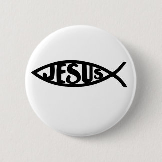 Macaron Rond 5 Cm Poissons de Jésus (noir de bouton)