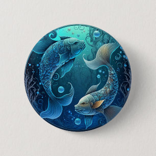 Macaron Rond 5 Cm Poissons Zodiac