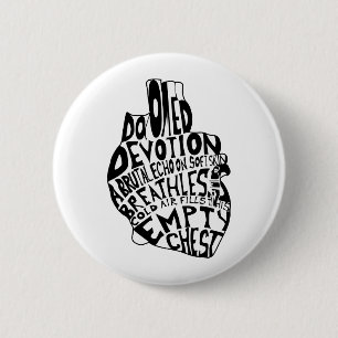 Macaron Rond 5 Cm poitrine vide : coeur anatomique