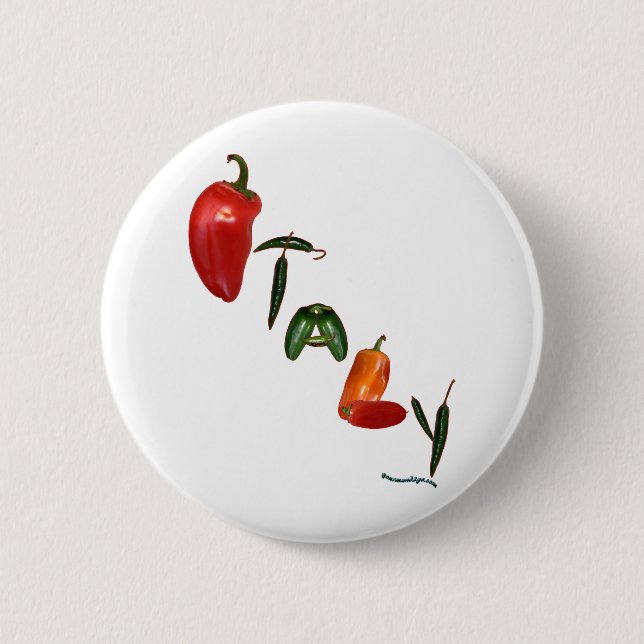 Macaron Rond 5 Cm Poivrons de piment de l'Italie (Devant)