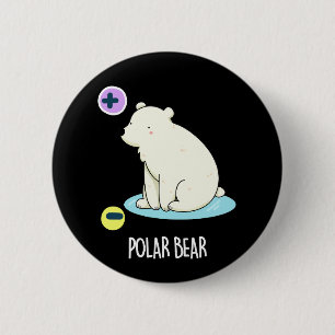 Macaron Rond 5 Cm Polar Ours Funny Science Pun Dark BG