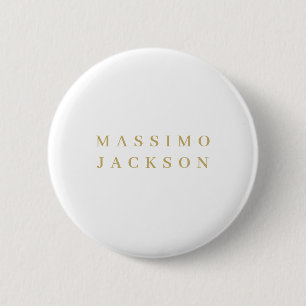 Macaron Rond 5 Cm Police Serif Minimaliste de Couleur Or