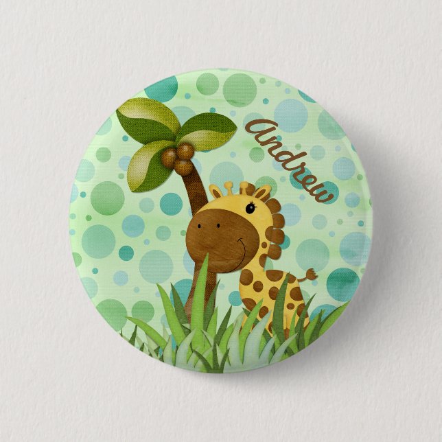 Macaron Rond 5 Cm Polka Dot Giraffe (Devant)