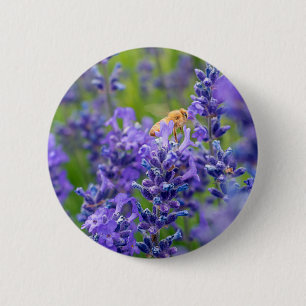 Macaron Rond 5 Cm Pollinateur Sauvez Les Abeilles Lavande Fleurs Her