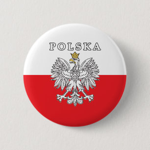 Macaron Rond 5 Cm Polska avec aigle polonais