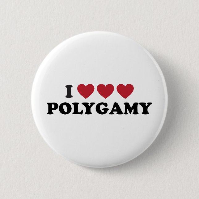 Macaron Rond 5 Cm Polygamie drôle de coeur d'I (Devant)