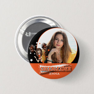 Macaron Rond 5 Cm Pom-pom girl - DO-IT-YOURSELF Photo - Orange
