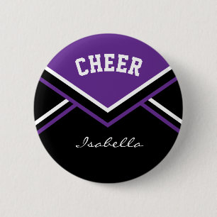 Macaron Rond 5 Cm Pom-pom girl pourpre