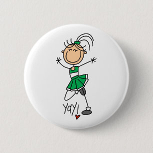 Macaron Rond 5 Cm Pom-pom girl verte