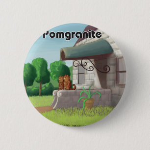 Macaron Rond 5 Cm Pomeranian sur Granite (Pomegranite) Drôle