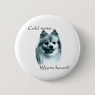 Macaron Rond 5 Cm Poméranie Froid Nez Chaud Coeur - Bouton