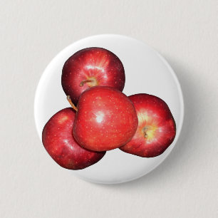 Macaron Rond 5 Cm Pommes rouges sucrées et crêpes - Impression de fr